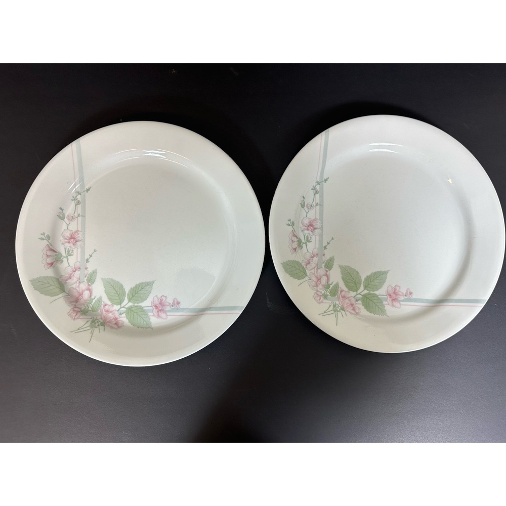 Corning Corelle Veranda Plates Dinner 10.25" Pink Flowers Vtg‎ 80-90s Set Of 2